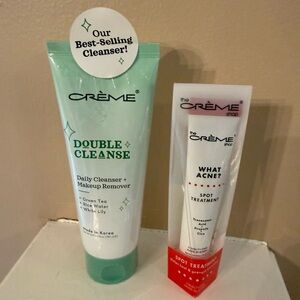 The Crème Shop Double Cleanse Daily Cleanser + What Acne Spot Treatment Set
